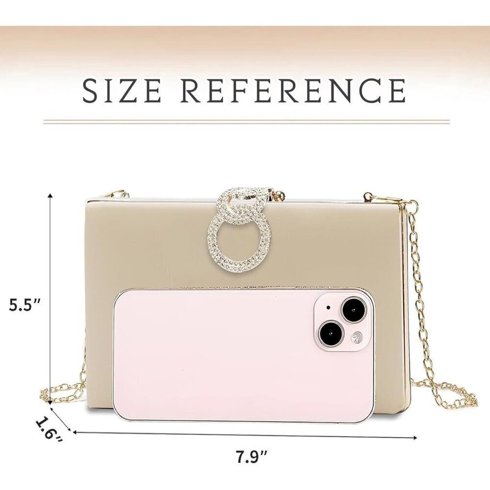 🆕Women's Faux leather inch Girls Handbag Push Lock Clutch Purses Polyester Bags - Picture 3 of 6